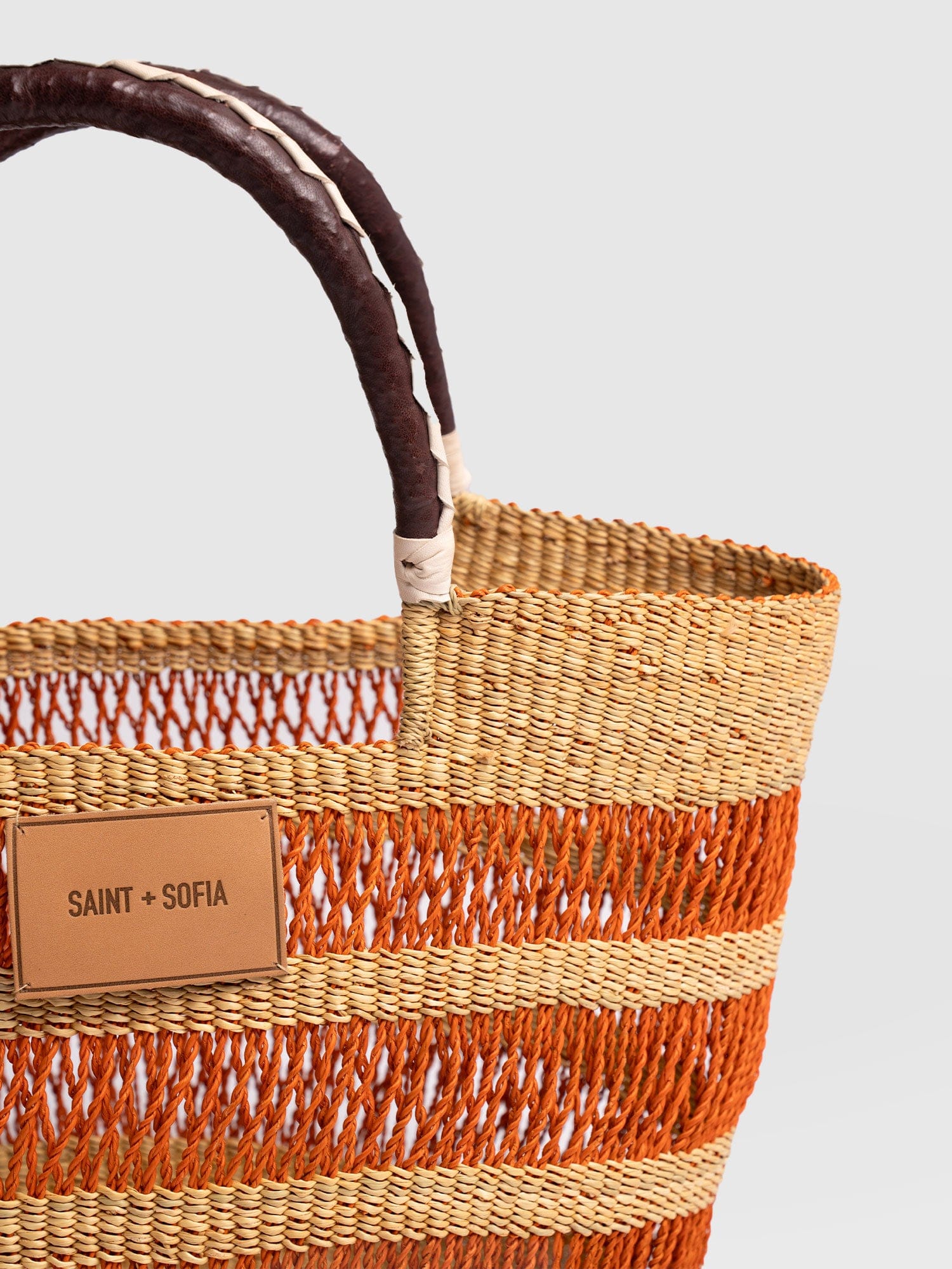 Simone Basket Bag - Orange - Women's Handbags | Saint + Sofia® EU